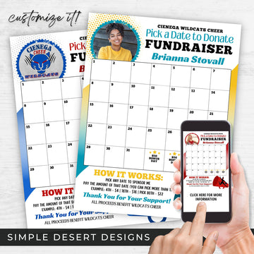 customize your cheer calendar fundraiser template today with matching colors a photo or logo